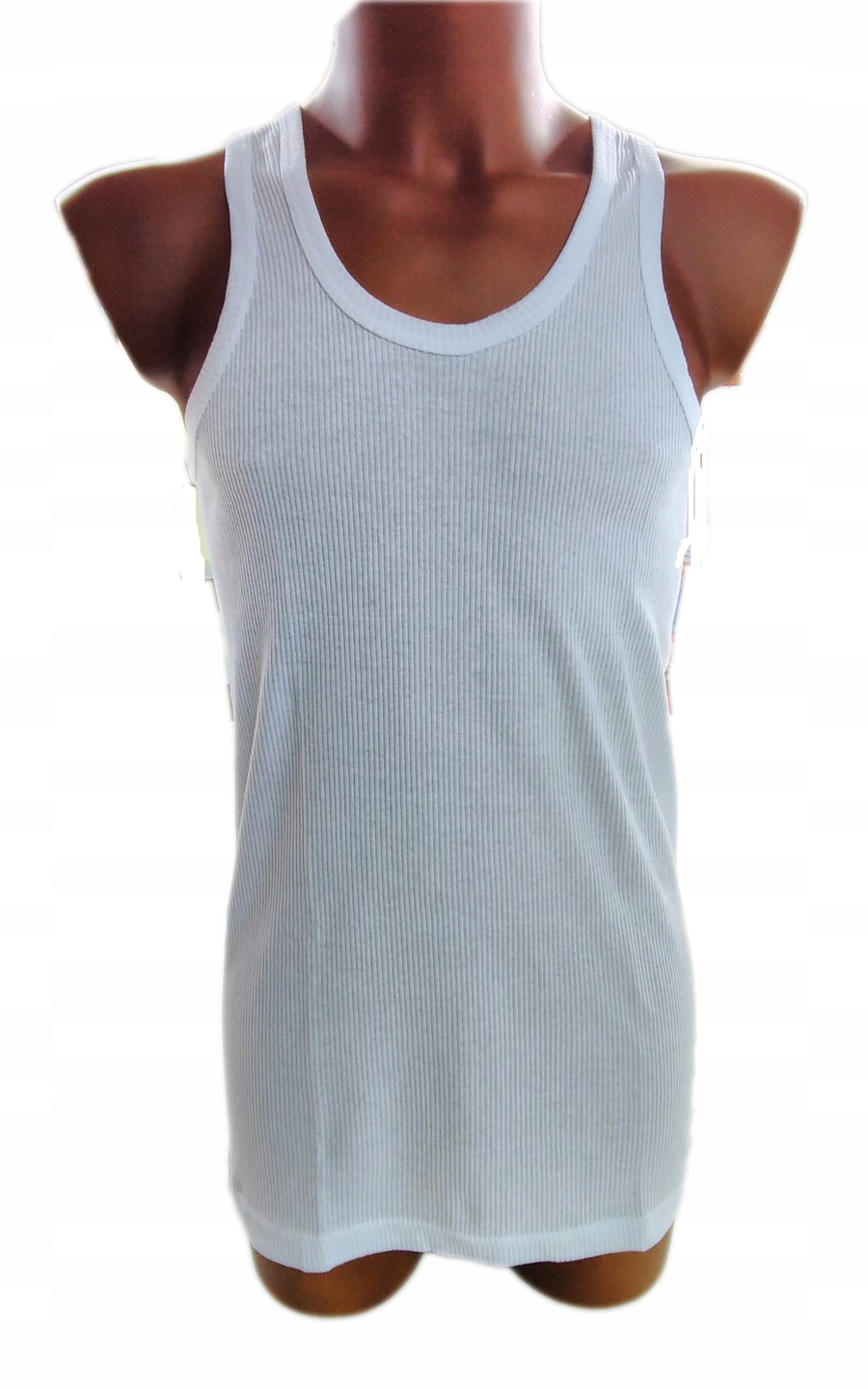 

6 Szt. Podkoszulka męska Prążki biała.Bawełna. 3XL