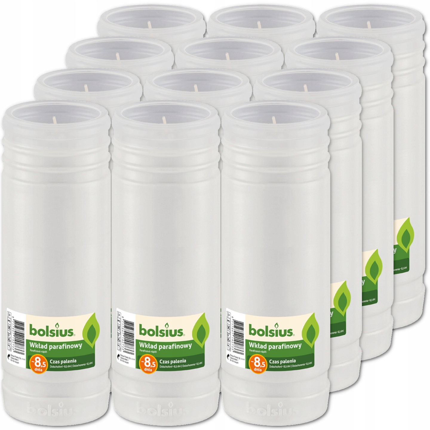 

Wkłady do zniczy parafinowe Bolsius 8,5D dni 12szt