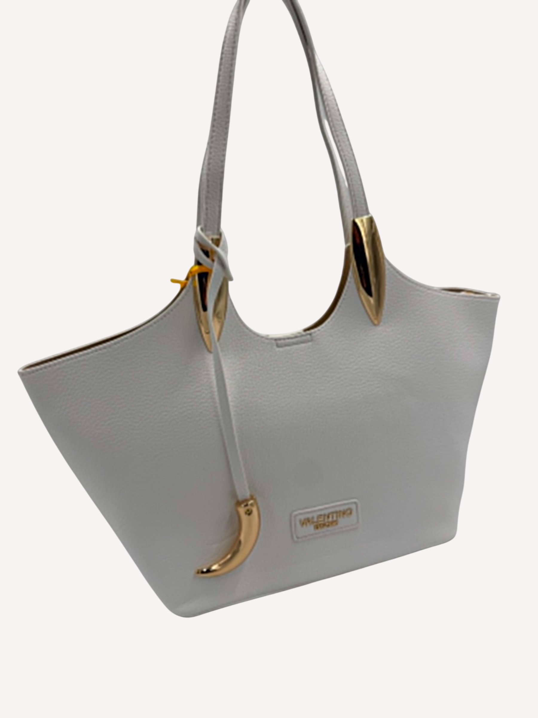Dámská shopper kabelka Valentino Creations – bílá, 3 komory, elegantní
