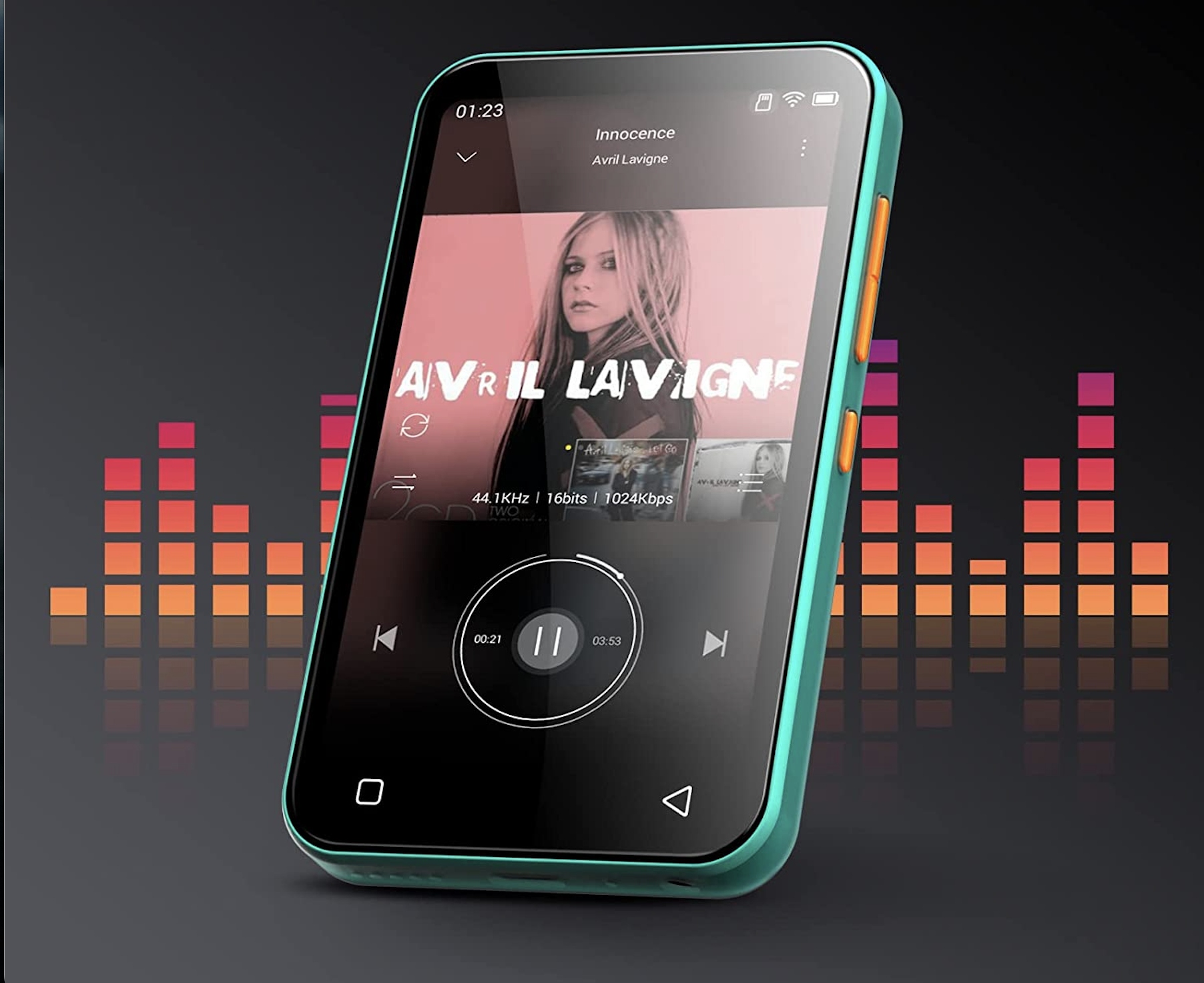 Odtwarzacz MP3 WiFi z Bluetooth, dotykowy 4", RADIO FM, dyktafon + GRATISY Marka inna