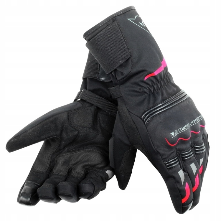 Dainese Tempest Unisex D-dry Long rukavice čierne/červené vel.XS