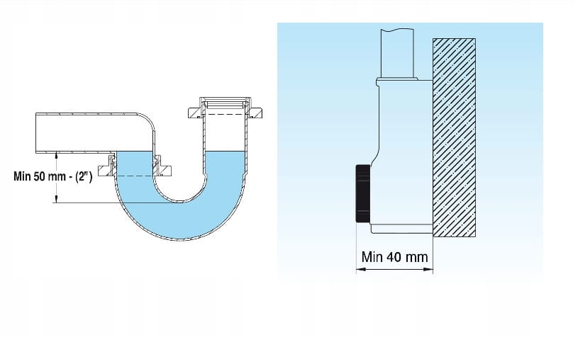 Syfon umywalkowy oszczędzającego miejsca LIRA Rodzaj umywalkowy