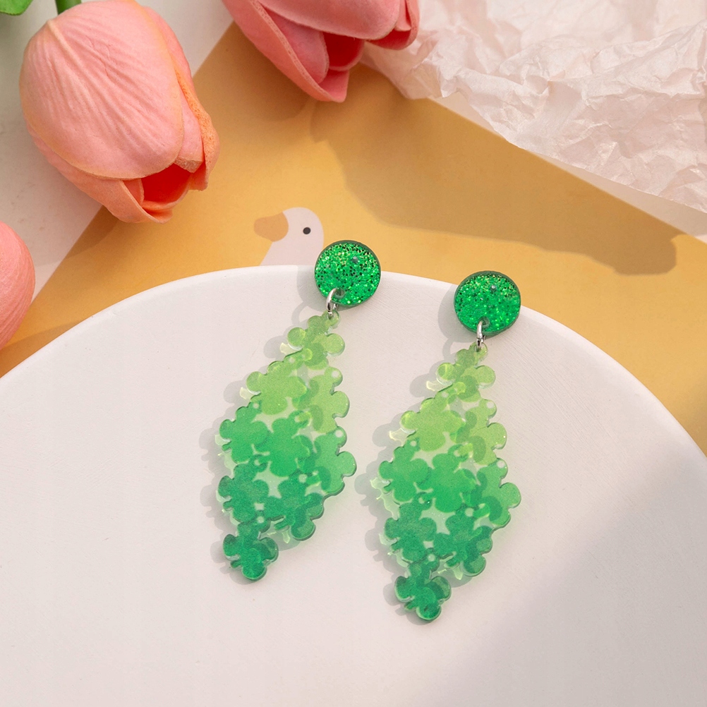 KOLCZYKI ZWISZANE KOLCZYKI Z CZTERAMI LIŚCIAMI Materiał Inny