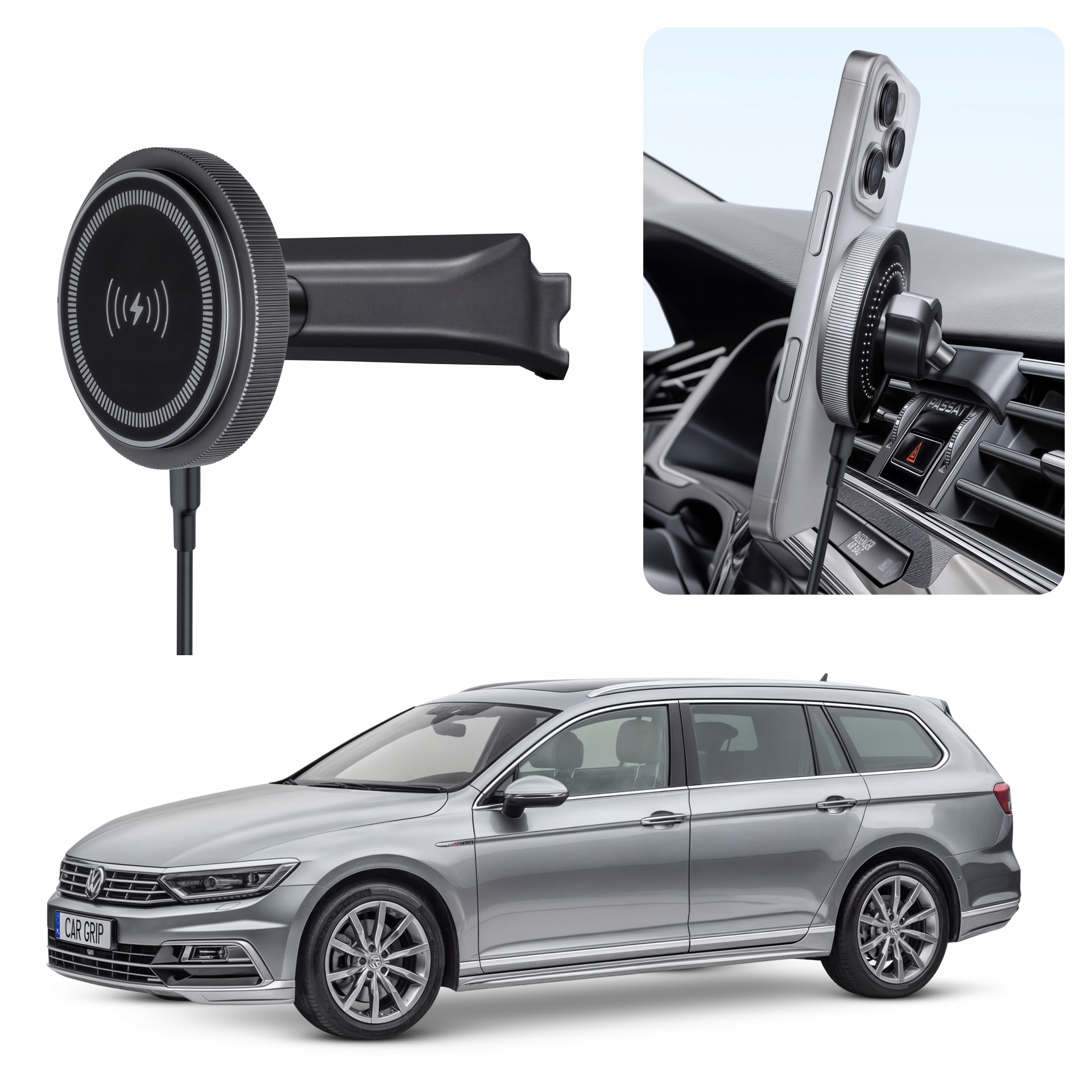 Uchwyt magnetyczny MagSafe z ładowaniem do Volkswagen Passat B8 (2014-)