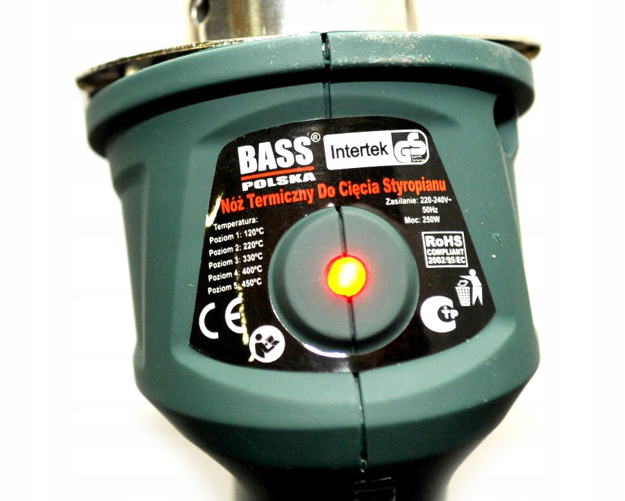 BASS NÓŻ TERMICZNY DO CIĘCIA STYROPIANU PCV 250W Marka Bass