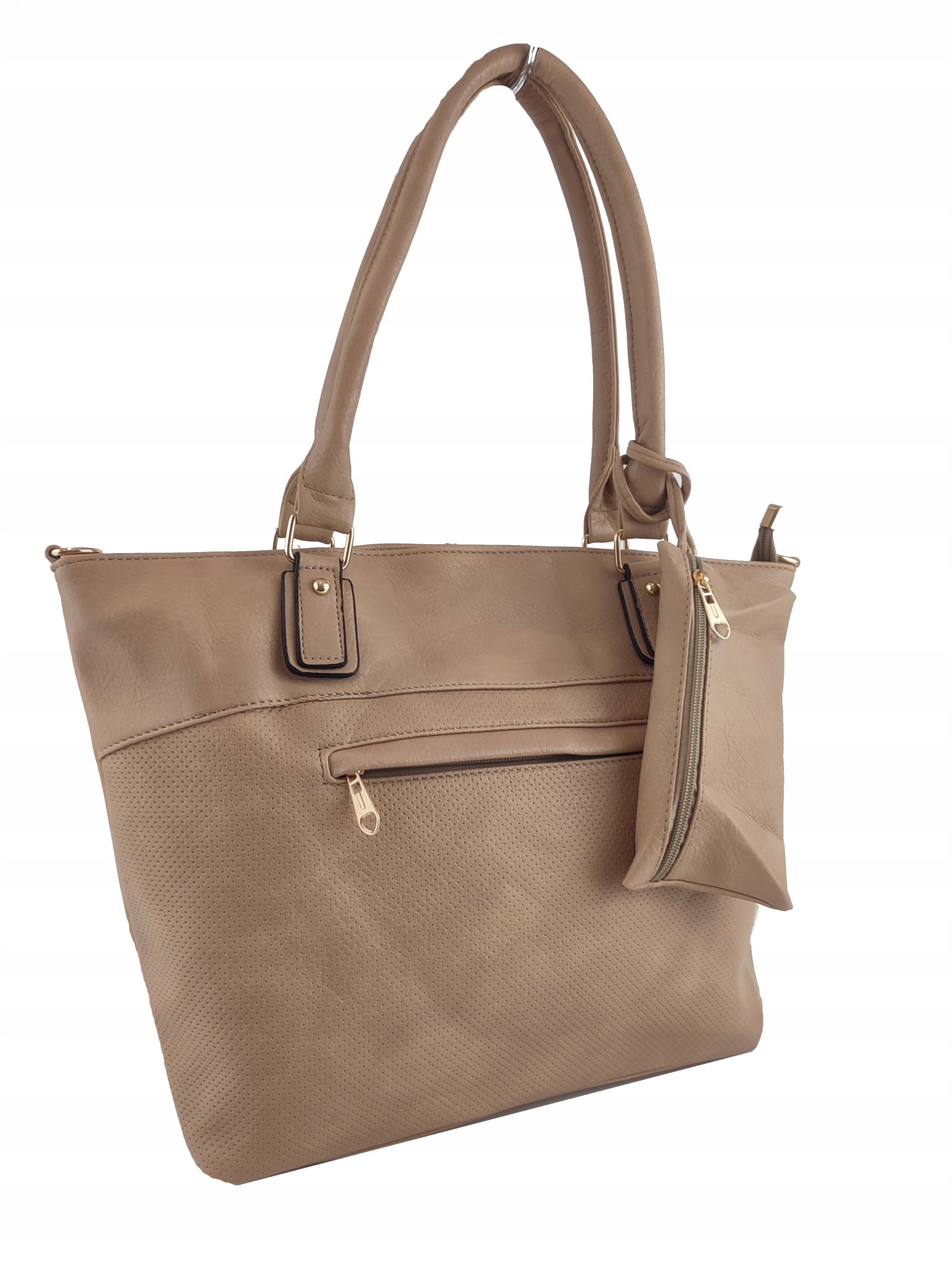 TOREBKA DAMSKA NA RAMIĘ , DO RĘKI - A4 Kolor okuć złoty