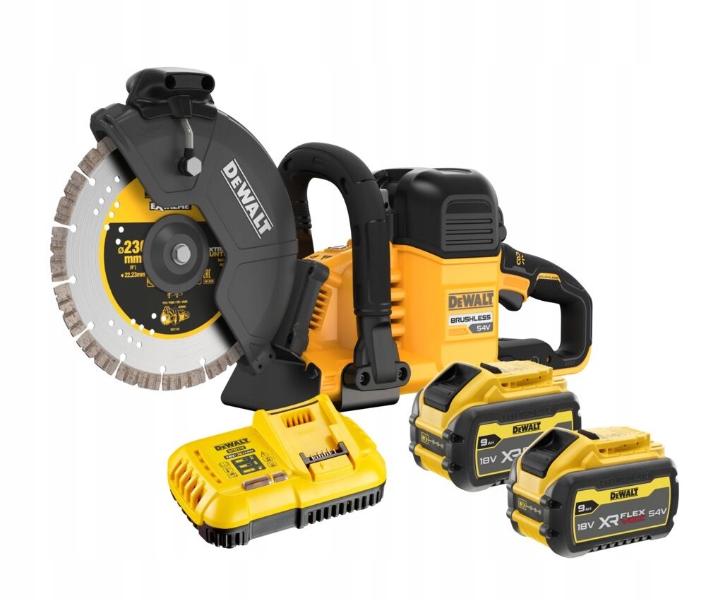 Řezačka 54V 230 mm pro betonu za mokra 2x9.0Ah FlexVolt DCS691X2