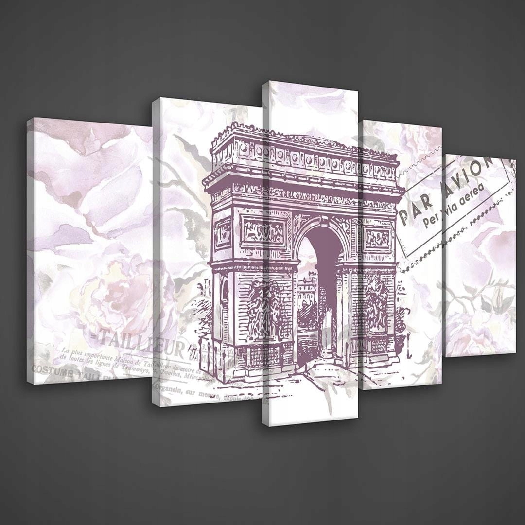 Obraz 100x60 Paříž Francie vintage retro akvarel květiny cestování