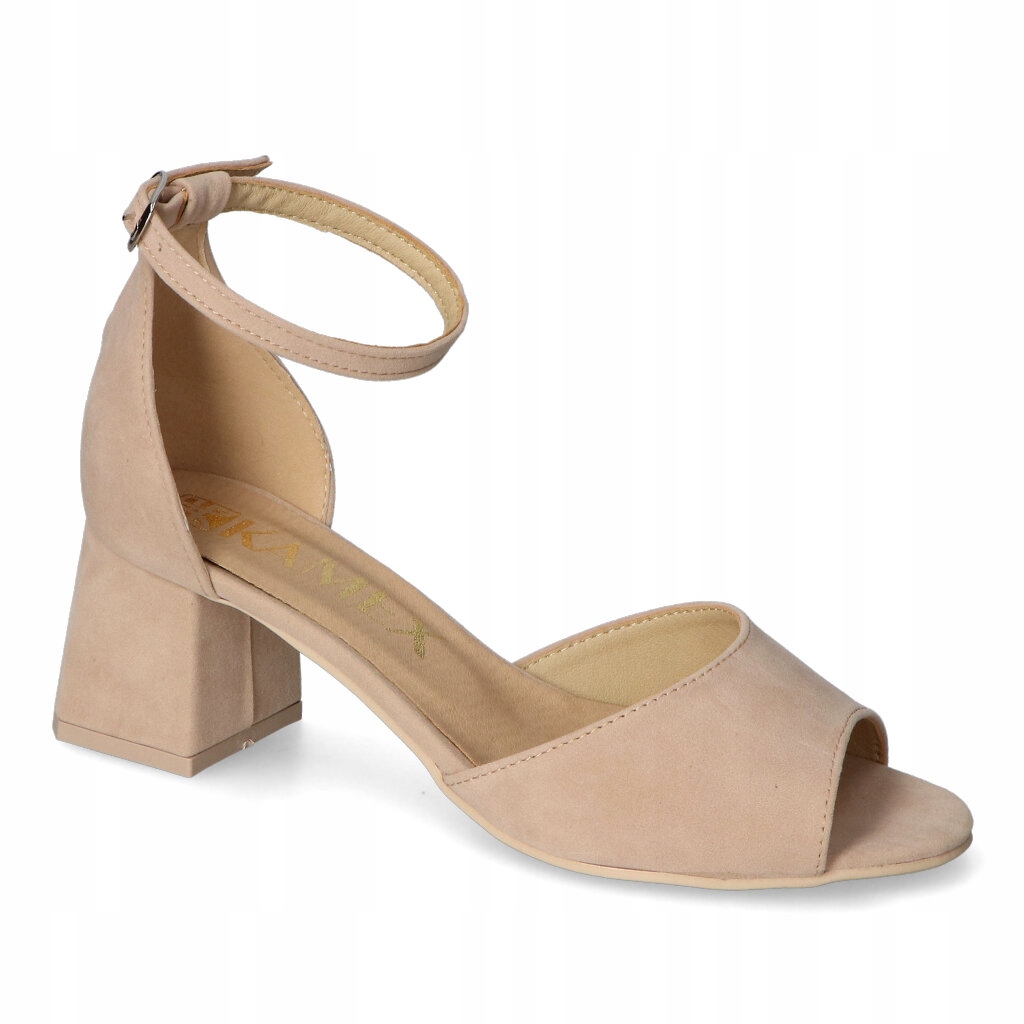 Dámské sandály na podpatku Kamex-but Béžová Semišová 37
