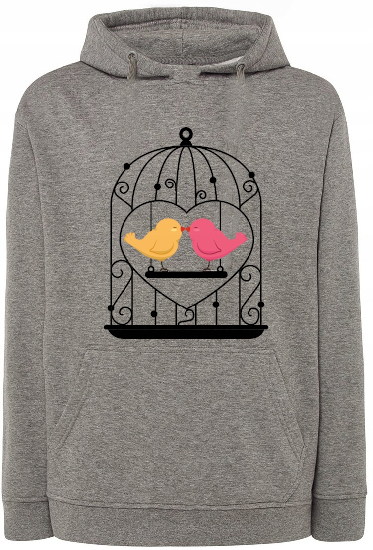 Valentýnská Mikina s potiskem Ptáčci Láska vel. 3XL