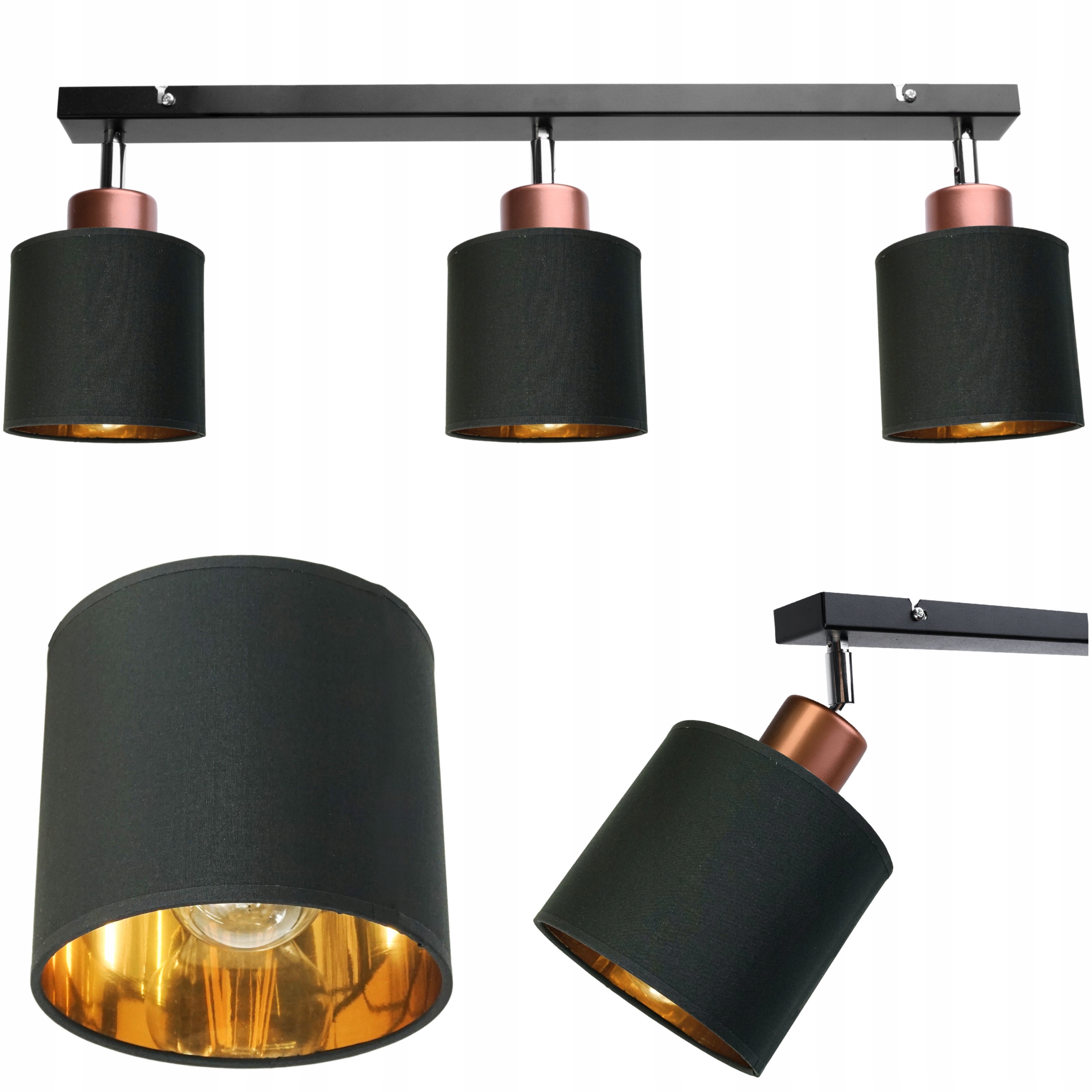 

Żyrandol Lampa Led Wisząca Sufitowa Abażur Złoty