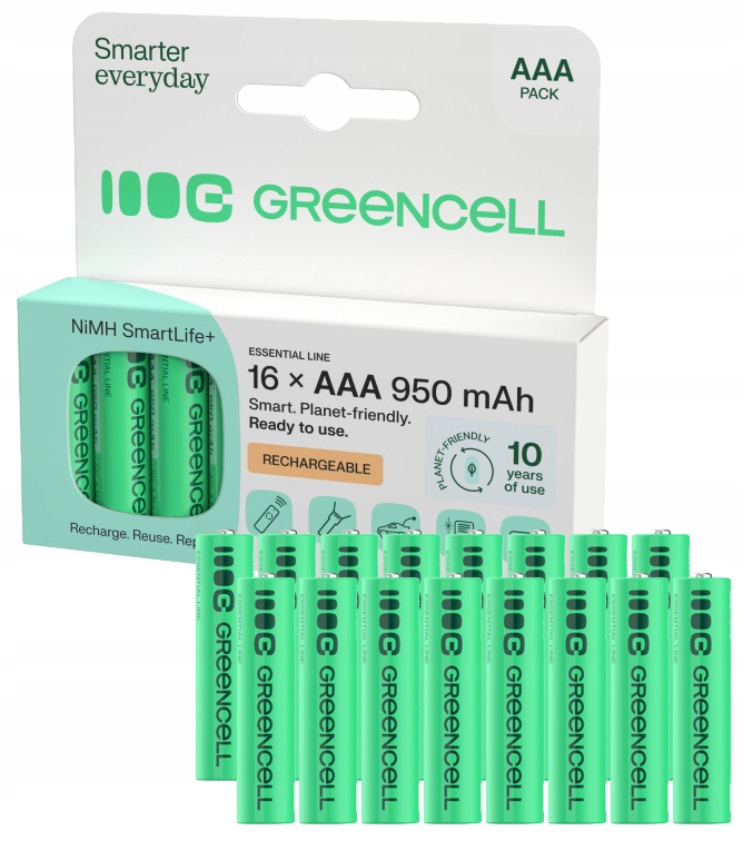 4x AKUMULATORKI AAA R3 GREEN CELL 950mAh BATERIE DO LAMP SOLARNYCH PALUSZKI
