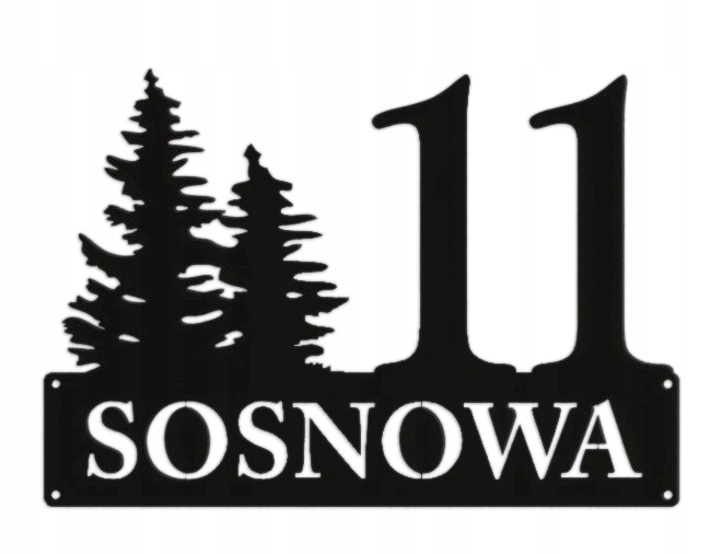 Číslo Na Dom 80 cm Tabuľa Adresa Ocel 2 mm ul. Sosnowa
