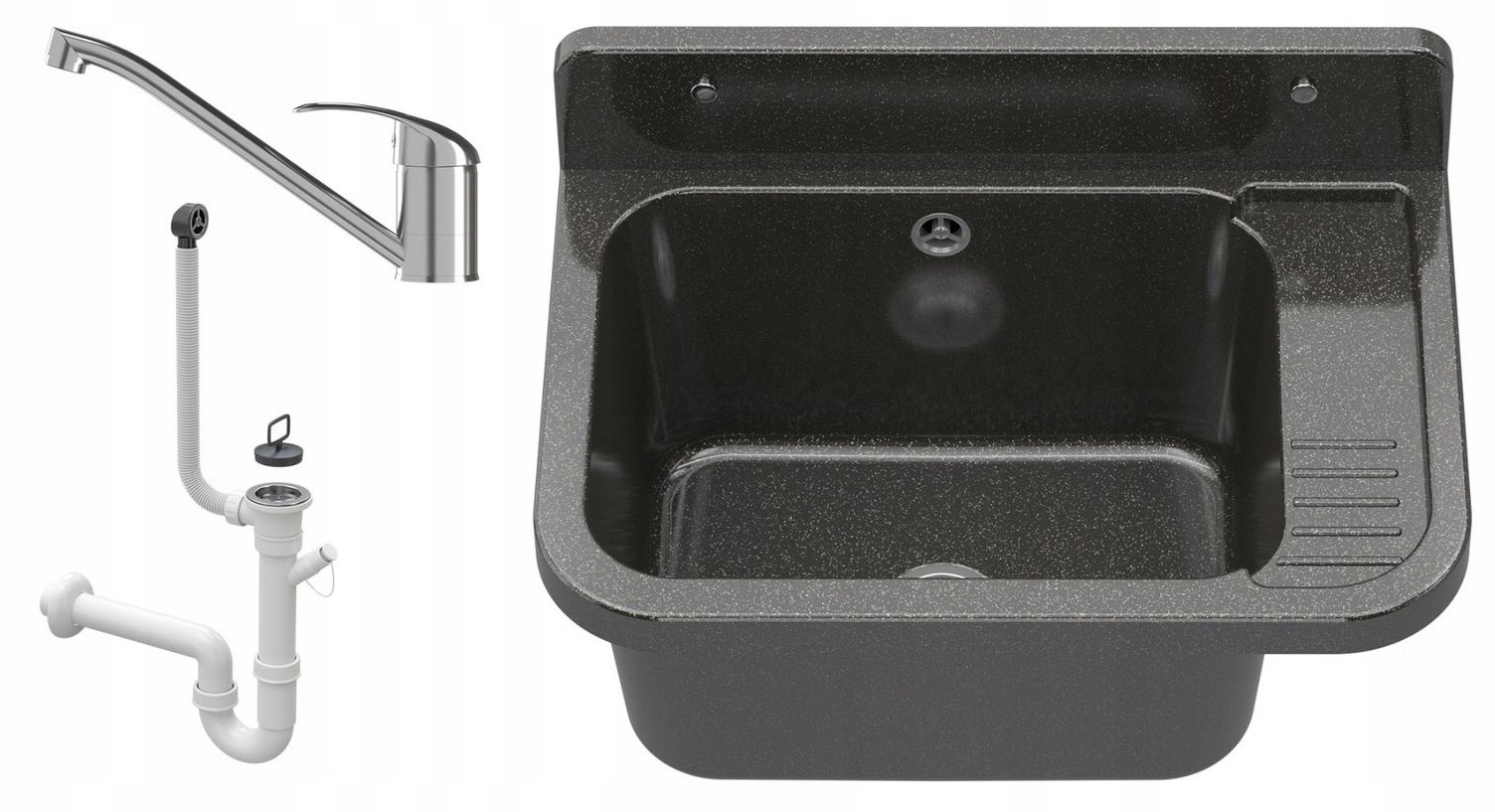 Komora Technický Dřez Černá Garáž Baterie Chrom
