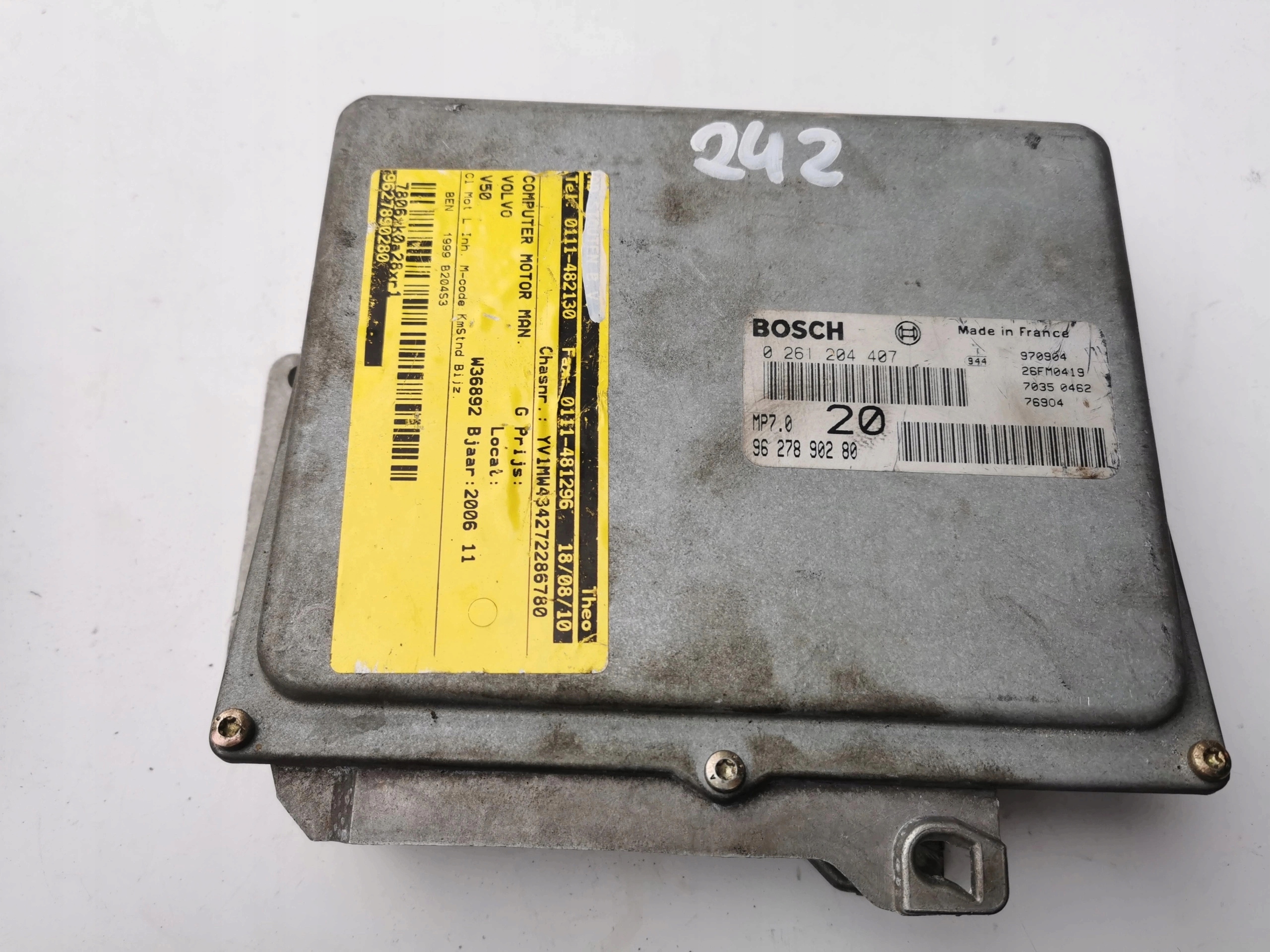 VOLVO V50 2.0B 0261204407 9627890280 computer ECU