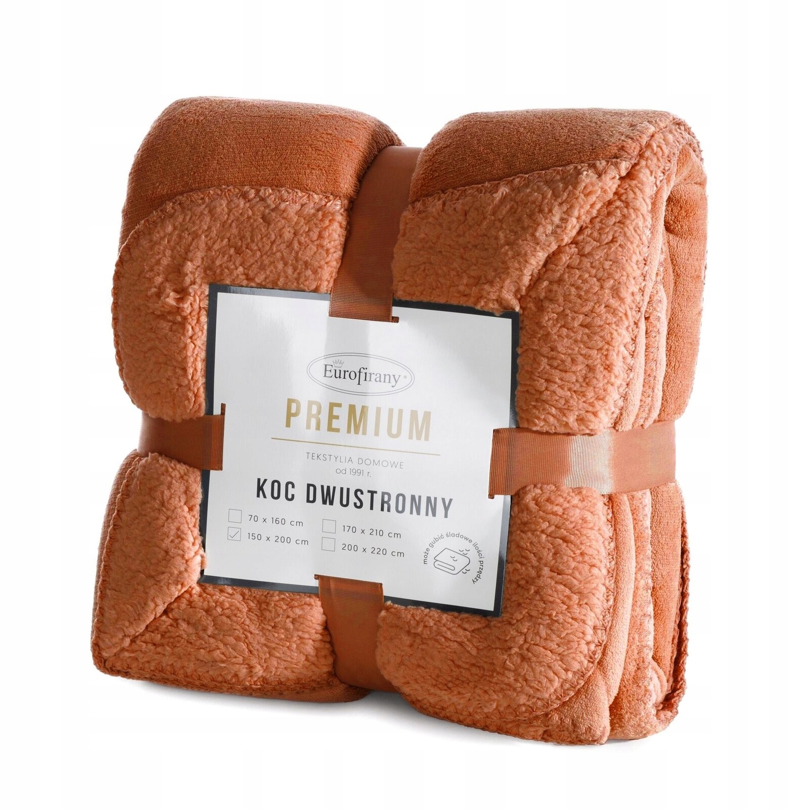 Deka pléd 170x210 cihlově oranžová, oboustranná, kožíšek