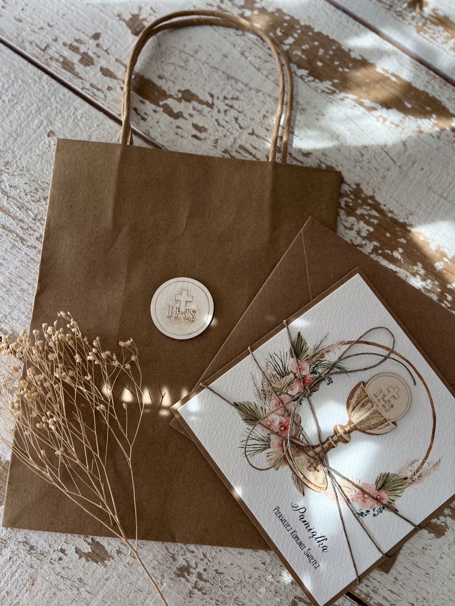 Přání k svatému přijímání – ručně vyráběná památka na svaté přijímání