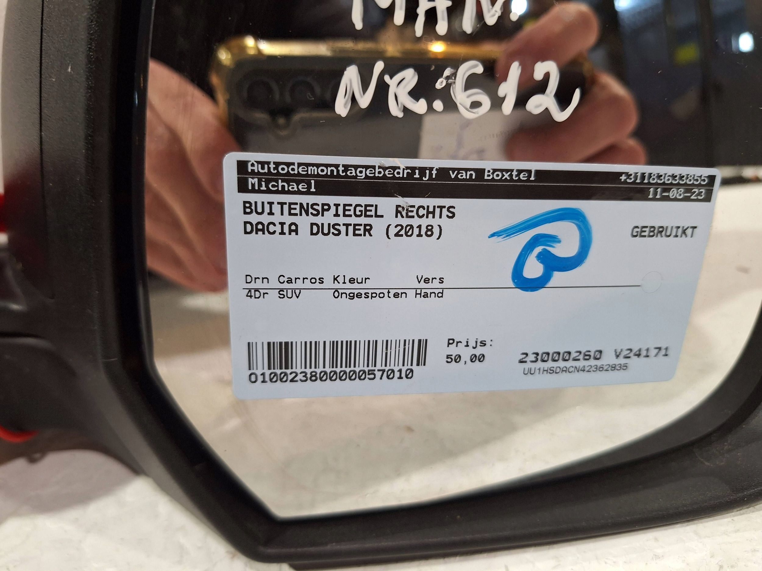 mirror exterior right manually DACIA DUSTER and 10
