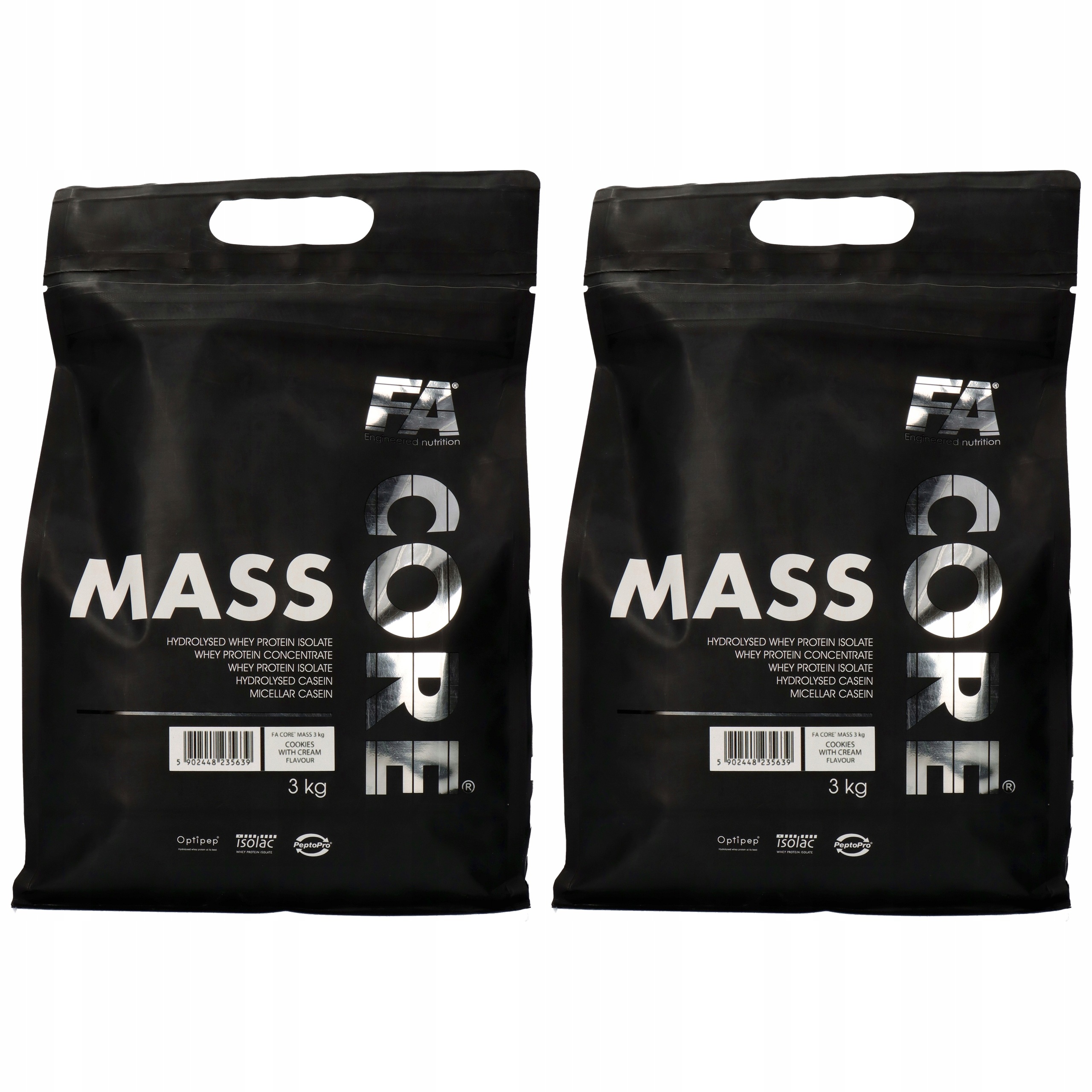 2x Fa Core Masscore 3kg Mass Gainer Masa Bílkoviny Whey