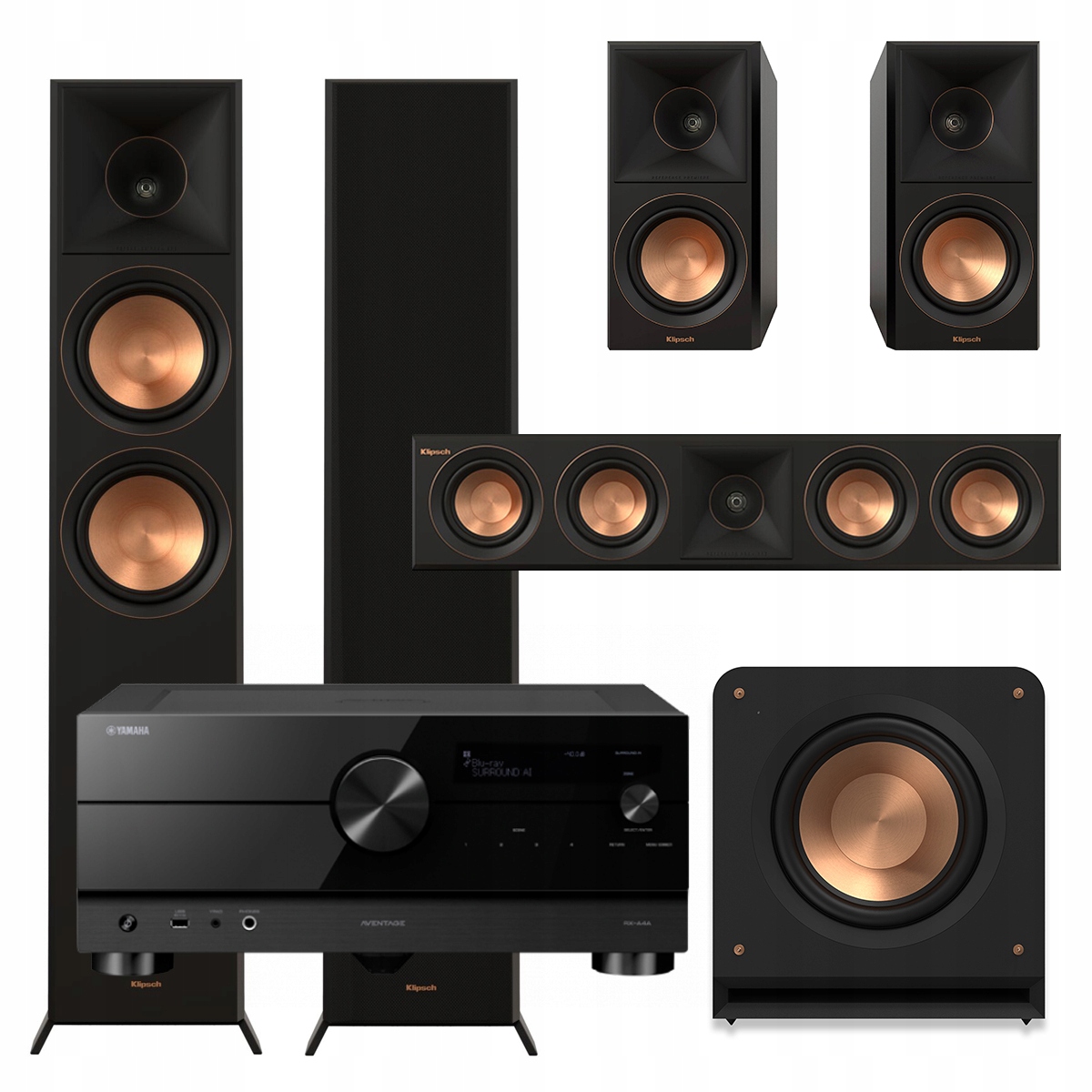 Klipsch RP-6000F II RP-500M RP-404C RP-1200SW Yamaha Aventage RX-A4A