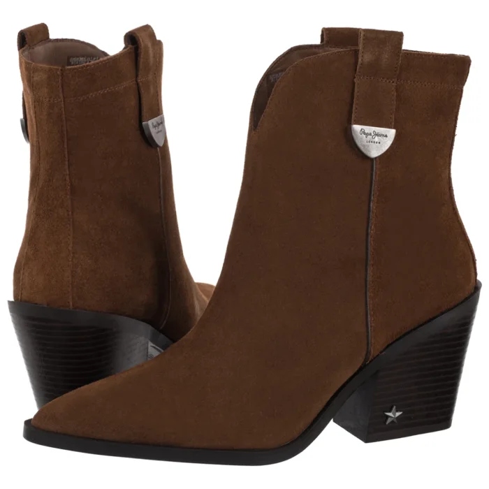 Dámské Boty Kovbojské Boty Pepe Jeans Gina City Brown PLS500013 Hnědé