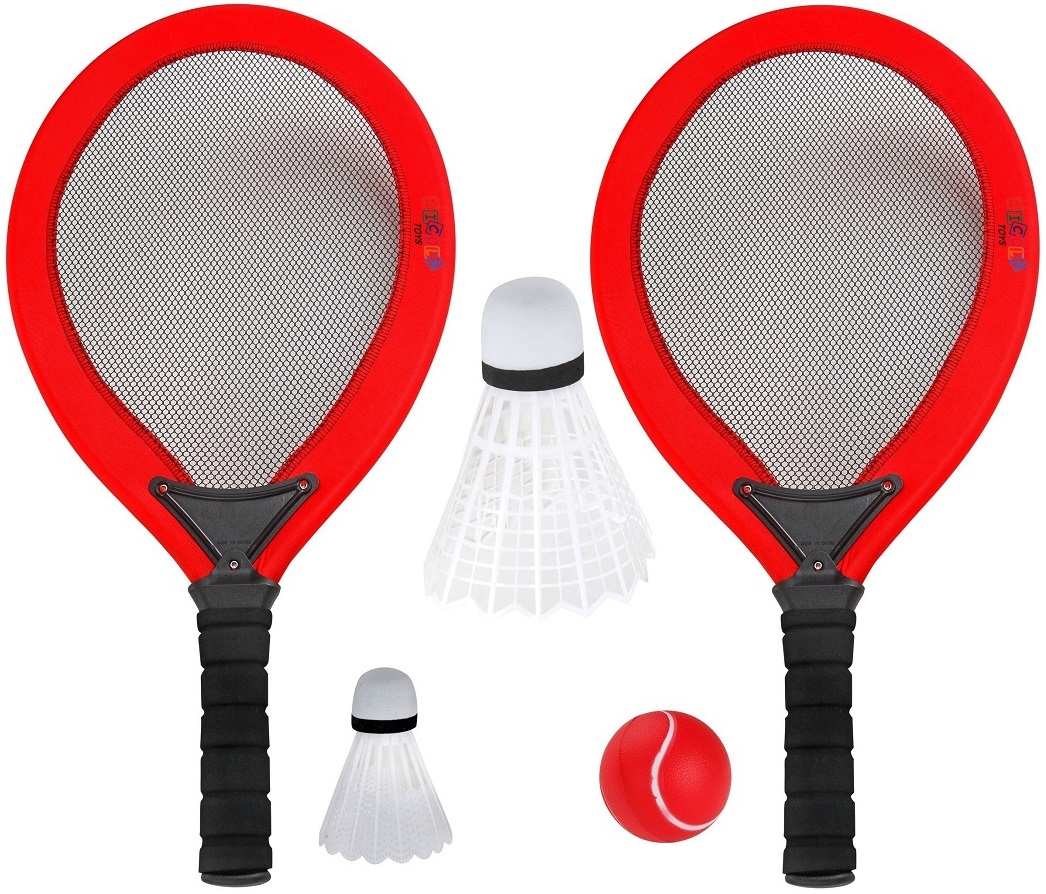 Zestaw do gry duże bezpieczne paletki badminton lotki piłka tenis 3973