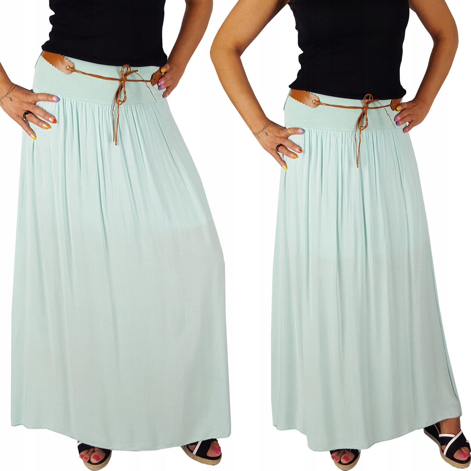 ZWIEWNA DŁUGA SPÓDNICA MAXI DO KOSTEK BOHO DAMSKA