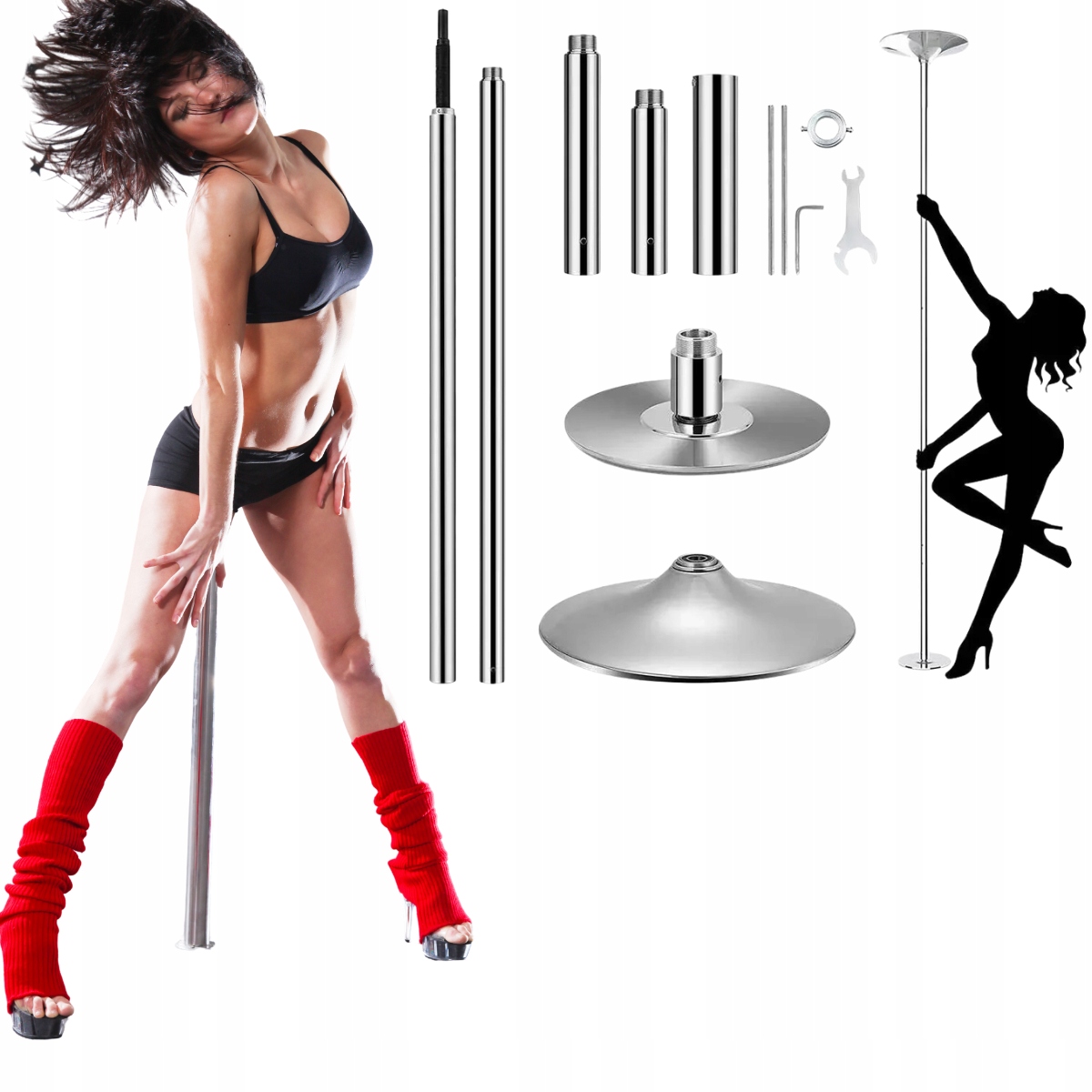 Profesjonalny Drążek Tańca na Rurze Pole Dance Obrotowy Regulacja Prezent