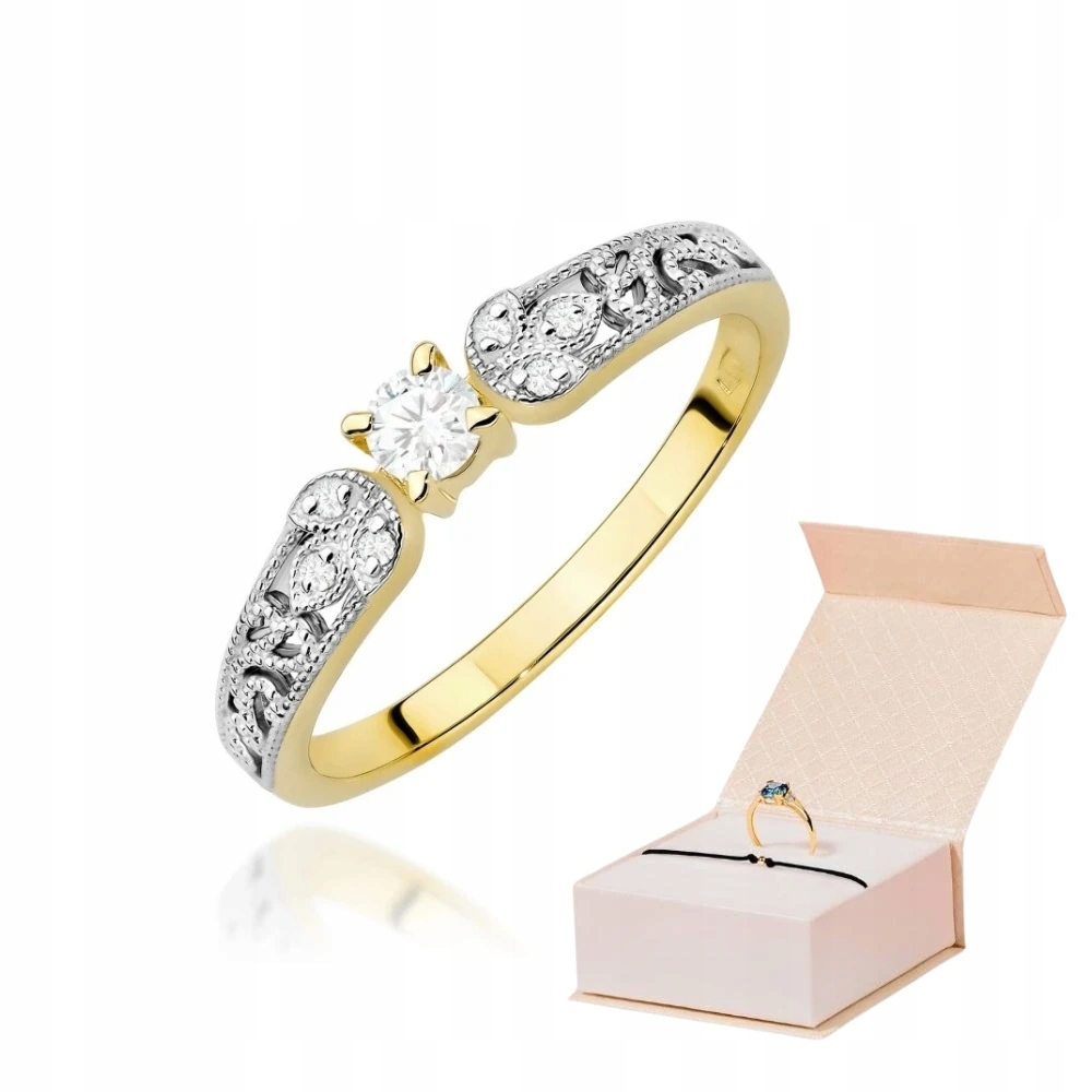 Zlatý Prstýnek 585 S Laboratorním Diamantem 0,10ct Zlatý Náramek