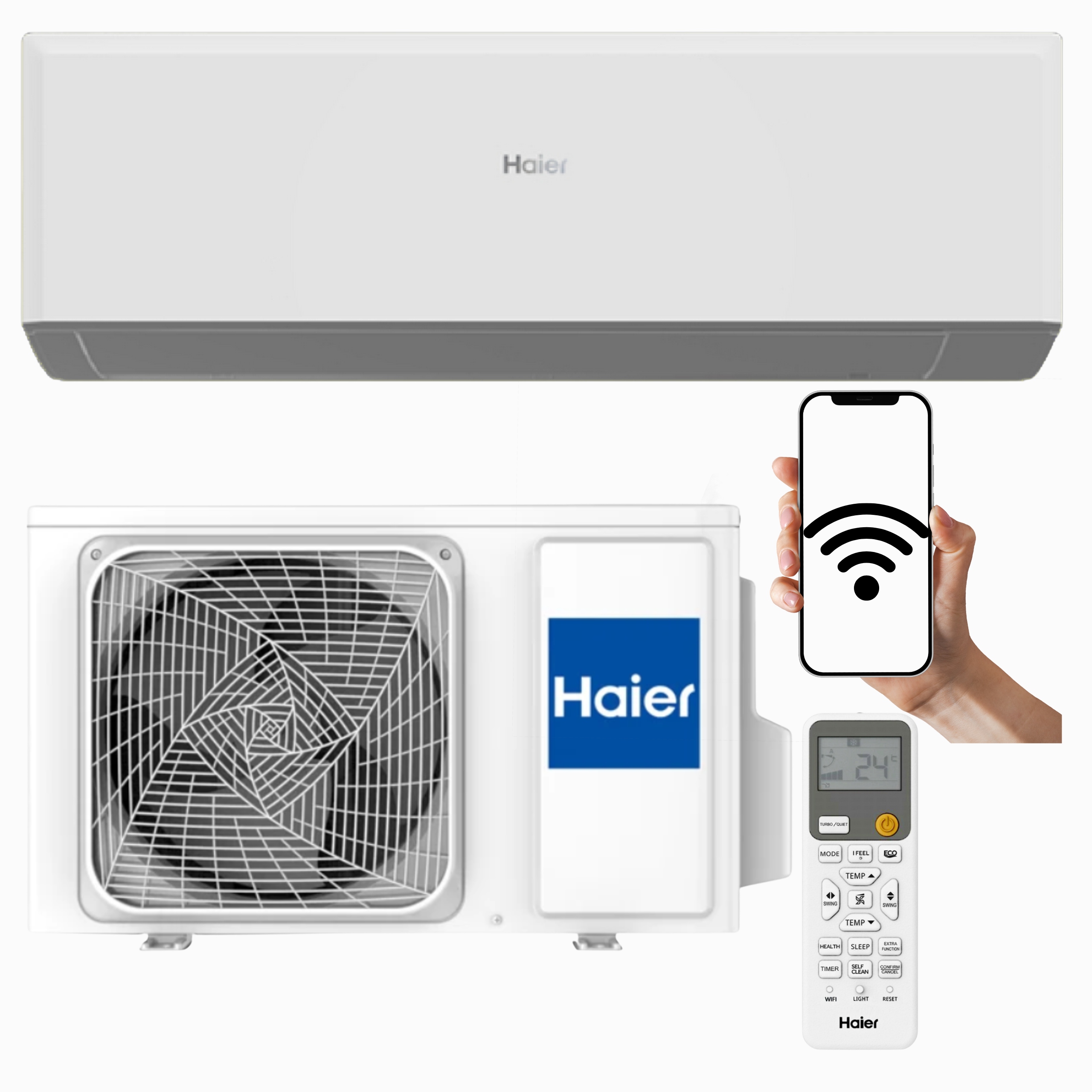 Domácí nástěnný klimatizátor Haier Revive Plus 3.5 kW 40 m Wifi Výkonný Tichý