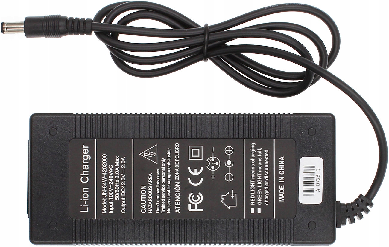 Ładowarka 42V 36V 2A Rower Elektryczny 5,5/2,5 mm EAN (GTIN) 6975086854998