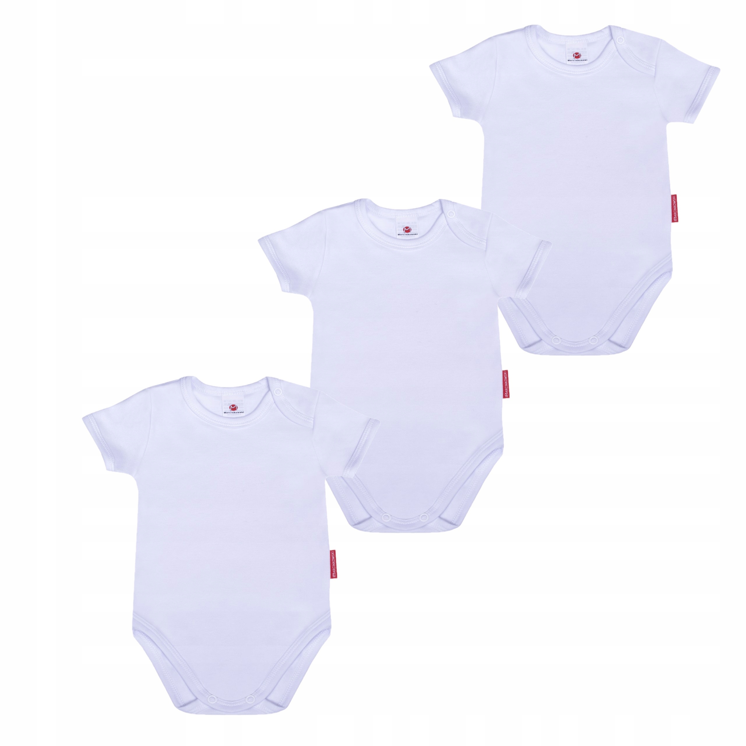 

Białe Body 74 CM Bawełna 100% Gładkie Bez Nadruku