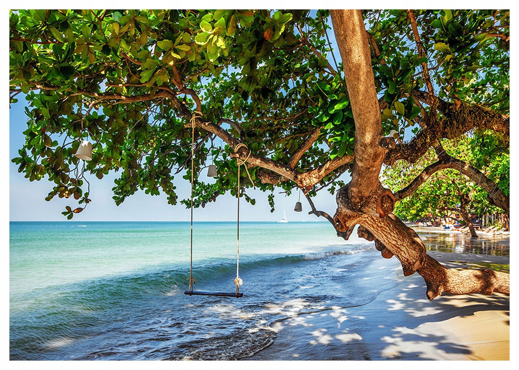 Fototapeta Moře Strom Houpačka Pláž vinylová 312x219 lepidlo