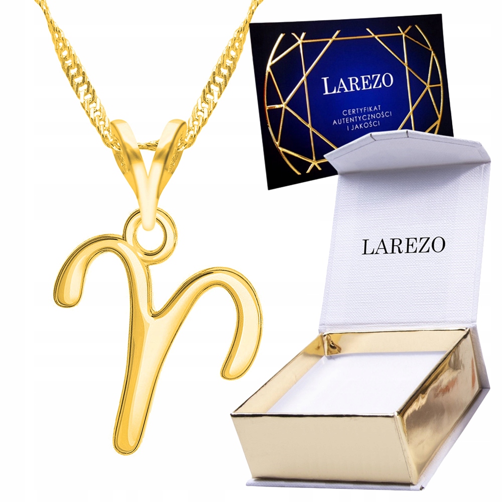 Złoty Naszyjnik ze Znakiem Zodiaku Aries Znak Zodiaku Baran Srebro 925