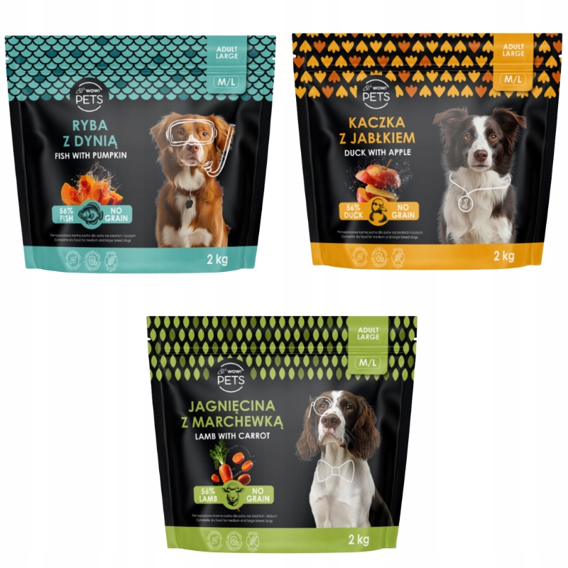 Levně krmivo pro psy mix chutí 3x2 kg bez obilovin pro zdravé klouby dospělých psů