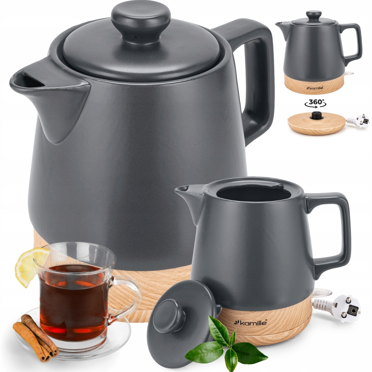 Czajnik Elektryczny Ceramiczny Bezprzewodowy 1200 W 1,0 L Kamille