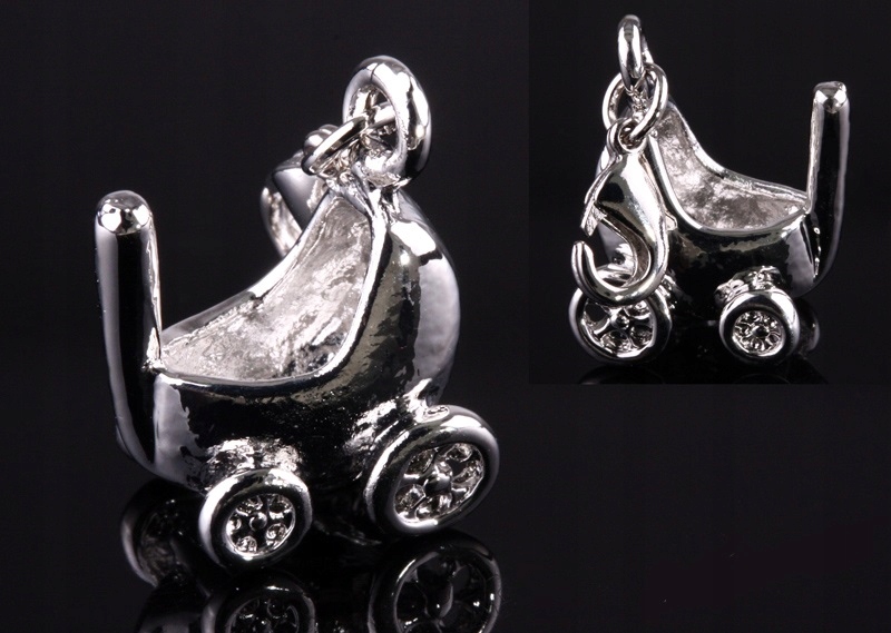 

H1165N Zawieszka Charms 3D Max Wózek 12mm 2szt