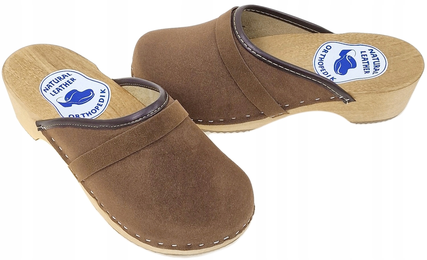 Medyczne Chodaki Drewniaki Klapki Skóra Zamsz *37 Rozmiar 37