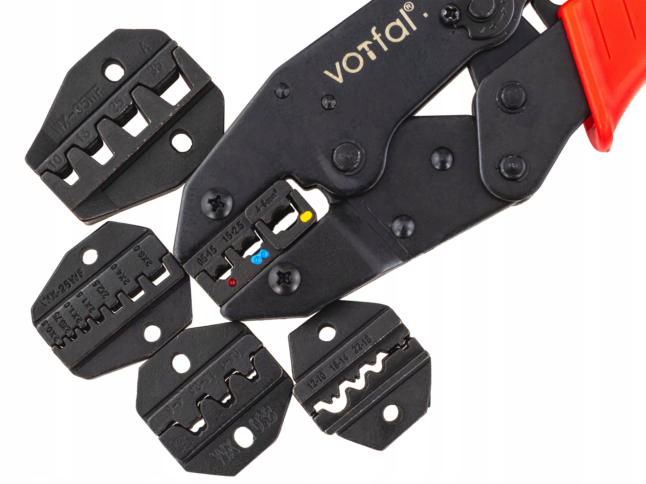 ZACISKARKA PRASKA DO KOŃCÓWEK KABLI KONEKTORÓW 5 MATRYC 0,5 mm² - 35 mm² Model V07242_1