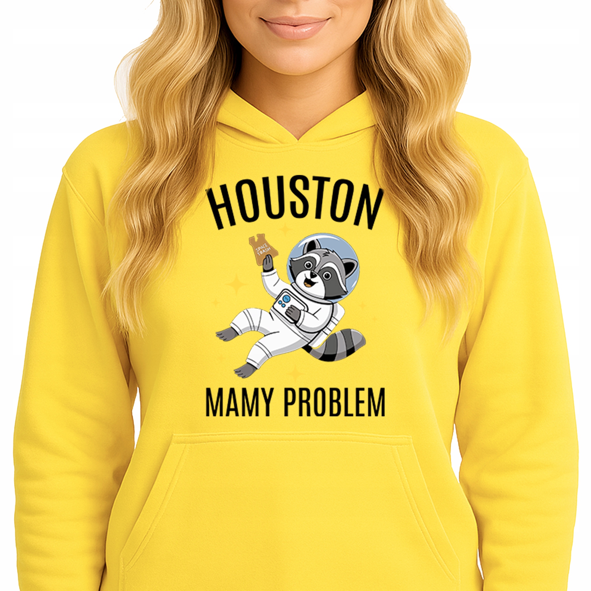 Mikina S Kapucí Žlutá Bavlněná Mikina Módní Houston Máme Problém Vel S