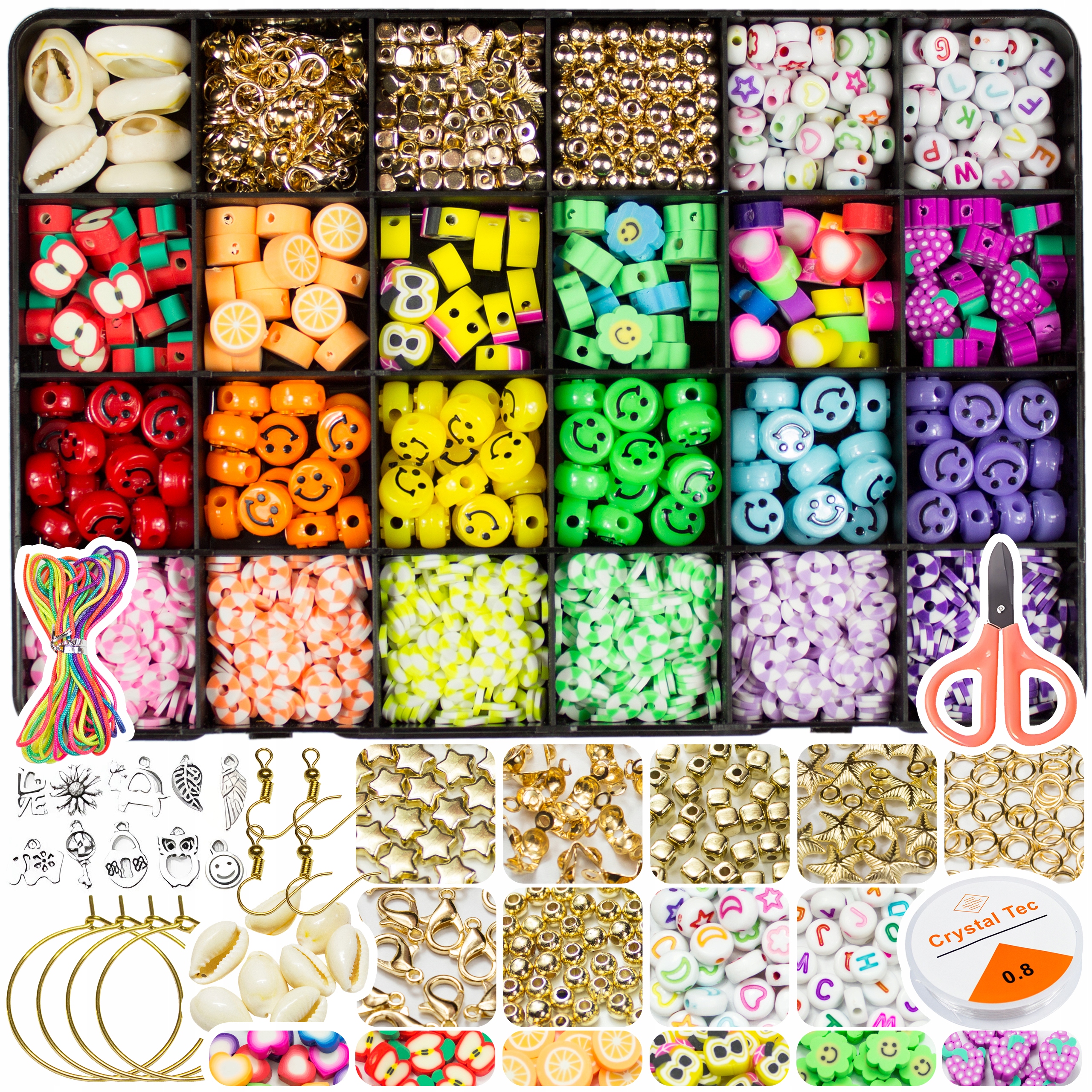 Zestaw do Robienia Bransoletek Biżuterii Koraliki Literki FR1004