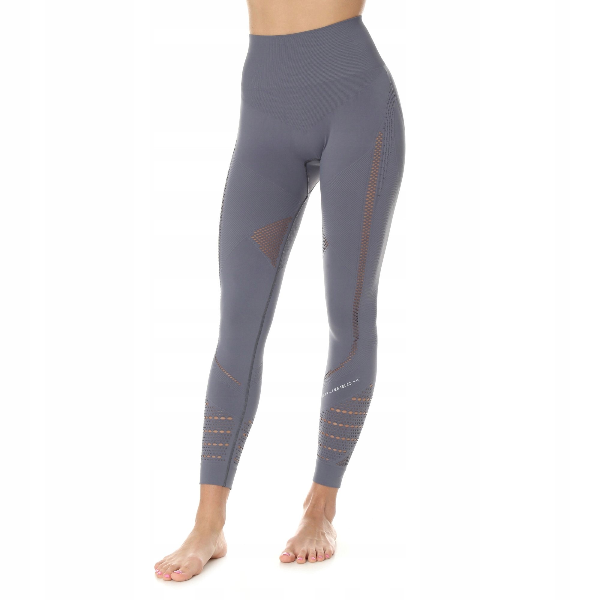 Legginsy damskie Gym z długą nogawką Brubeck L szary