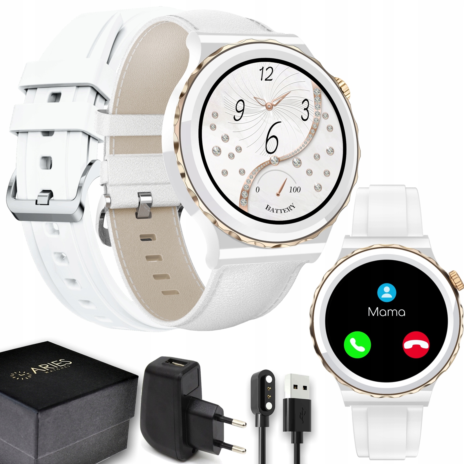 

Smartwatch Damski Rozmowy 2 Paski AW23 Gt Elegnat