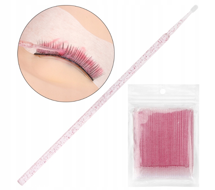 Microaplikatory | microbrush| brokatowe | RÓŻOWE Marka ManyBeauty