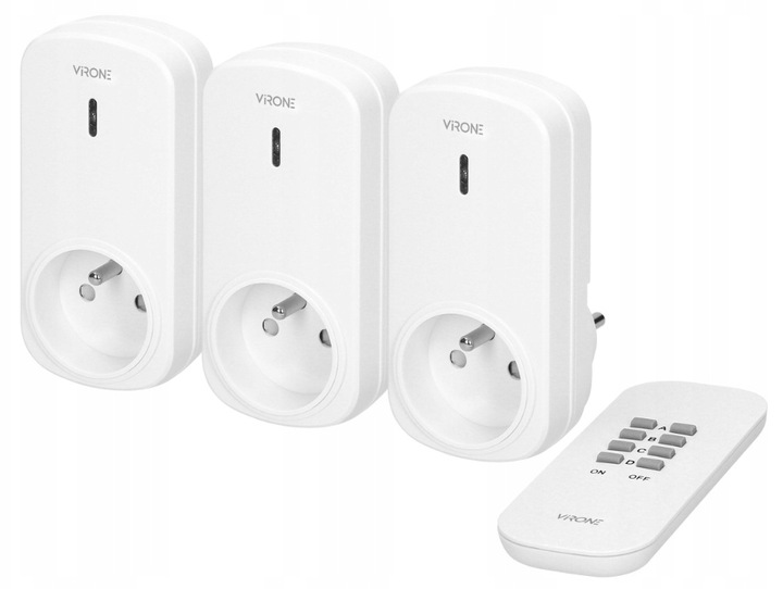 Sada bezpřevodových zásuvek pro ovládání dálkovým ovladačem 3+1 RS-3