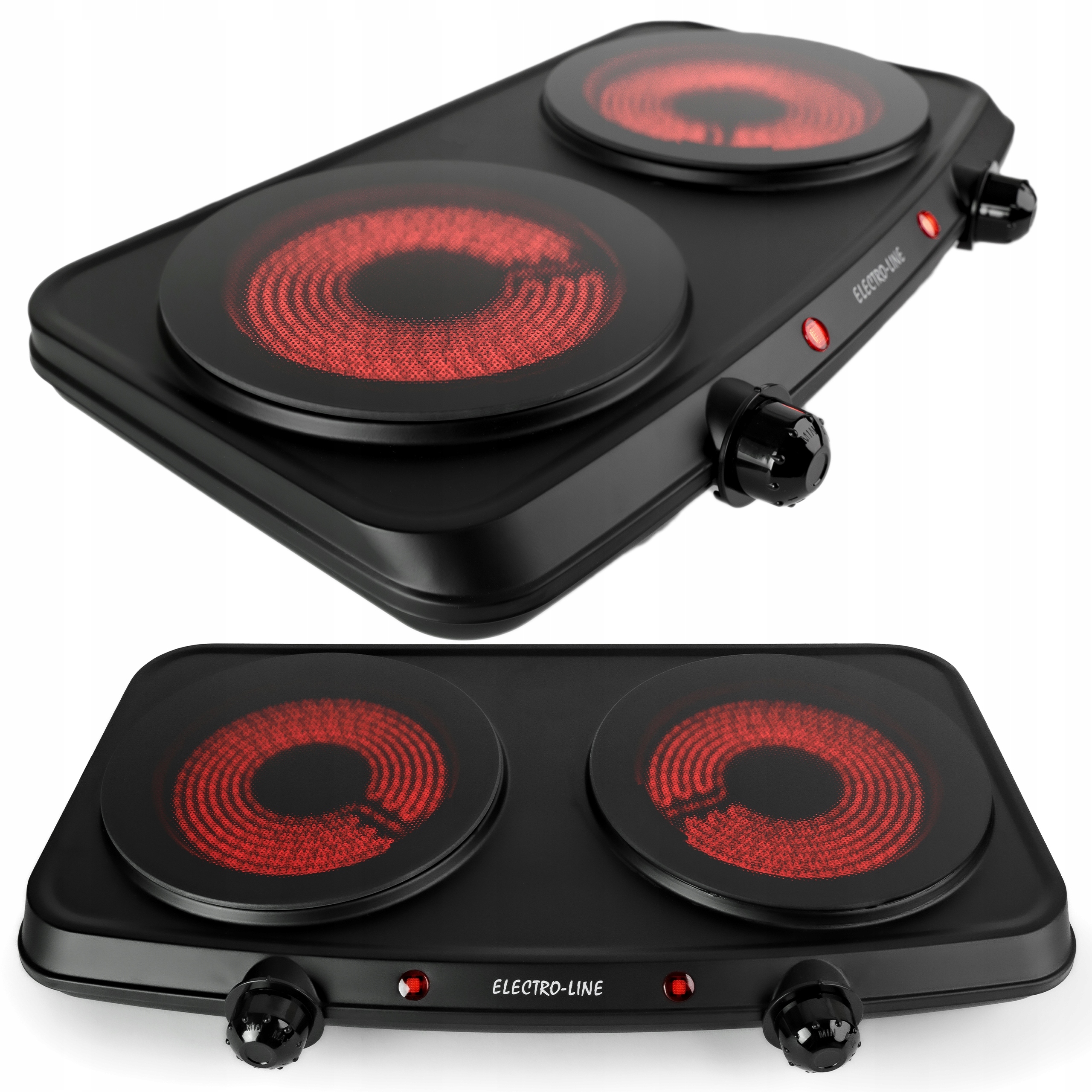 Kuchenka Elektryczna Turystyczna Przenośna 2 Palniki Termostat 2500W