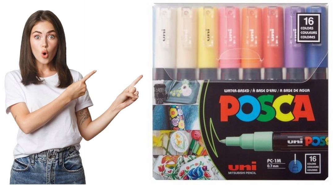 Zestaw markerów UNI POSCA PC-1M 16szt.