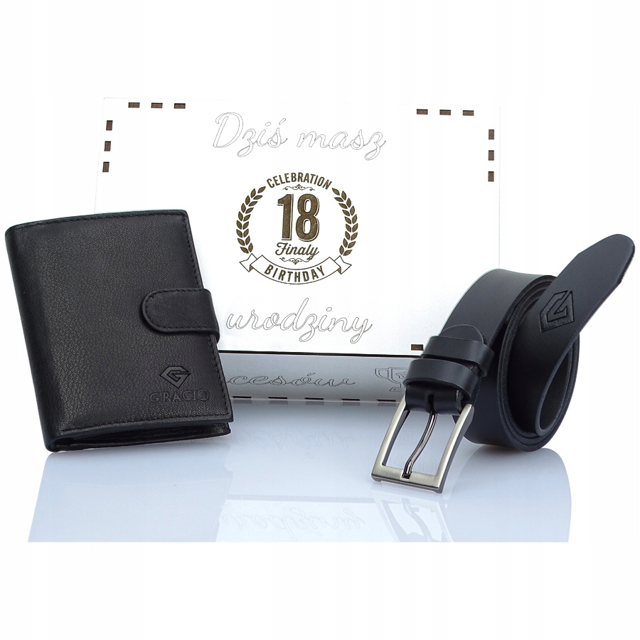 Dárek Přírodní kůže 18. narozeniny Pásek Peněženka