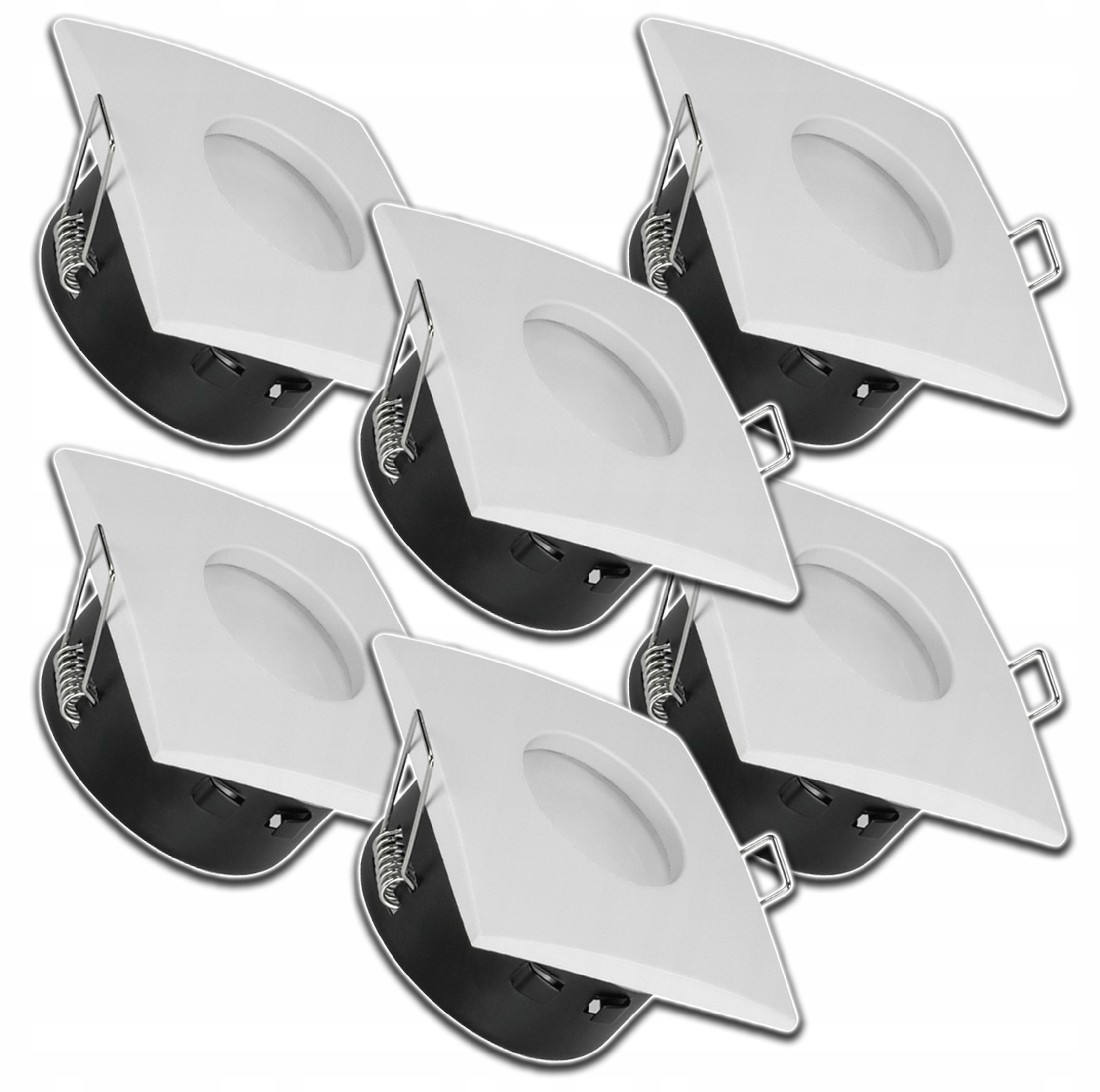 6x Čtvercové Bílé Zapuštěné Stropní Svítidlo Do Podbití, Voděodolné