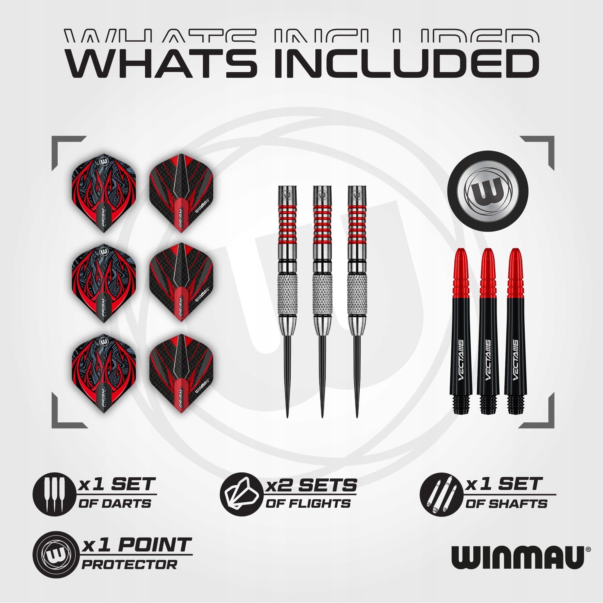 WINMAU Lotki Darts Navigator 21g 90% Wolfram Zestaw z Piórkami i Shaftami — miniatura 2